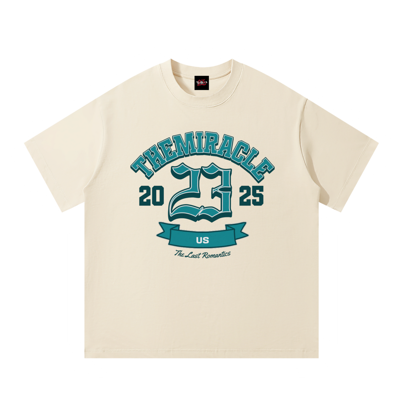 Us Romantics Tee in Mild Apricot, oversize cotton, front view