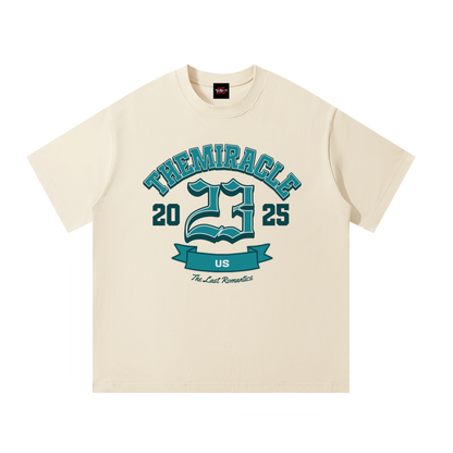 Us Romantics Tee in Mild Apricot, oversize cotton, front view