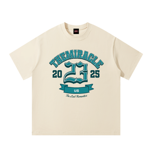 Us Romantics Tee in Mild Apricot, oversize cotton, front view