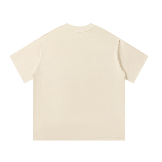 Us Romantics Tee in Mild Apricot, oversize cotton, back view